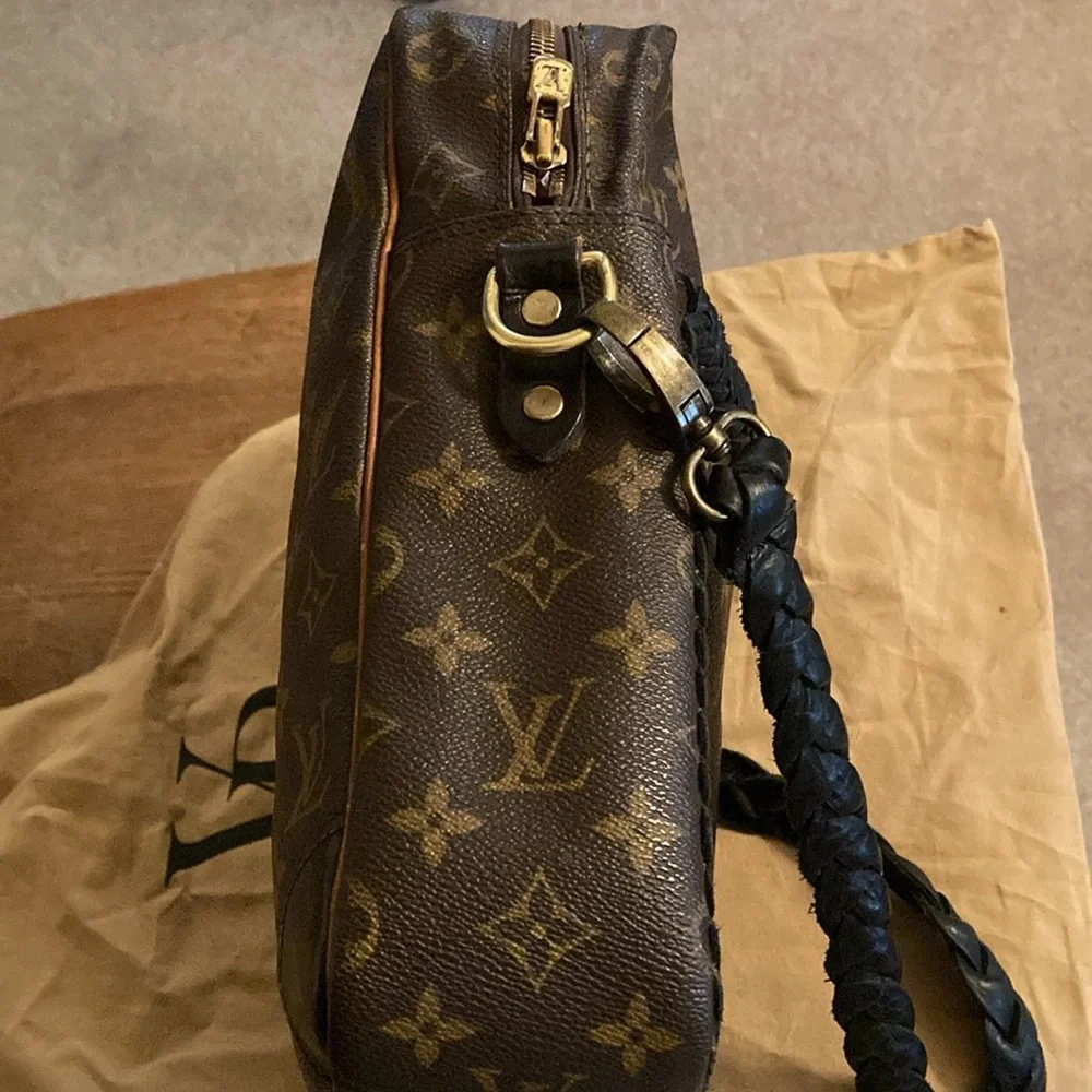 Vintage Boho Louis Vuitton Bag w/Hand Braided Crossbody Strap & Dust Bag